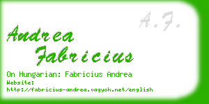 andrea fabricius business card